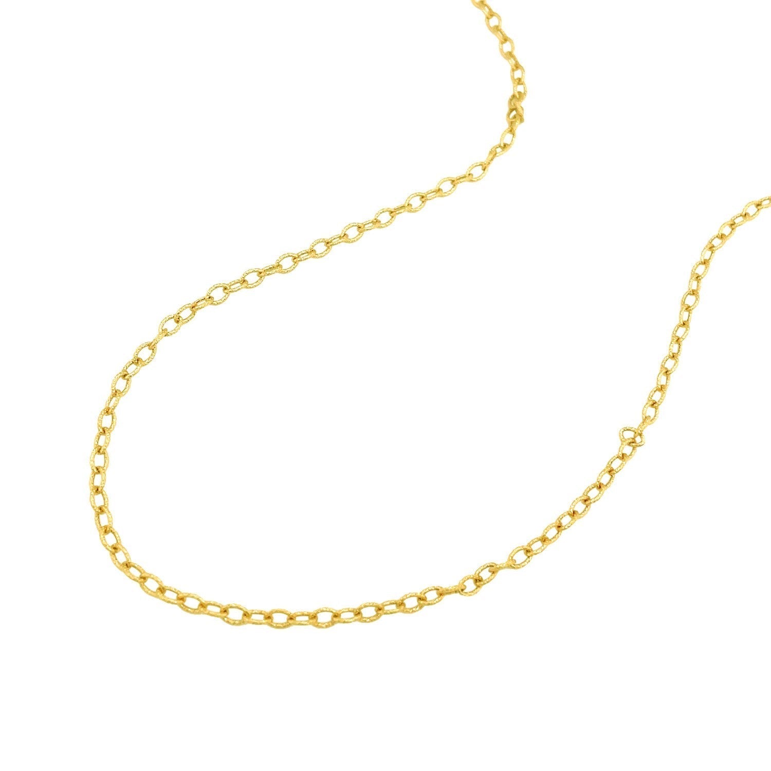 2.5mm 14k Yellow Gold Pendant Chain with Textured Links Bids.com