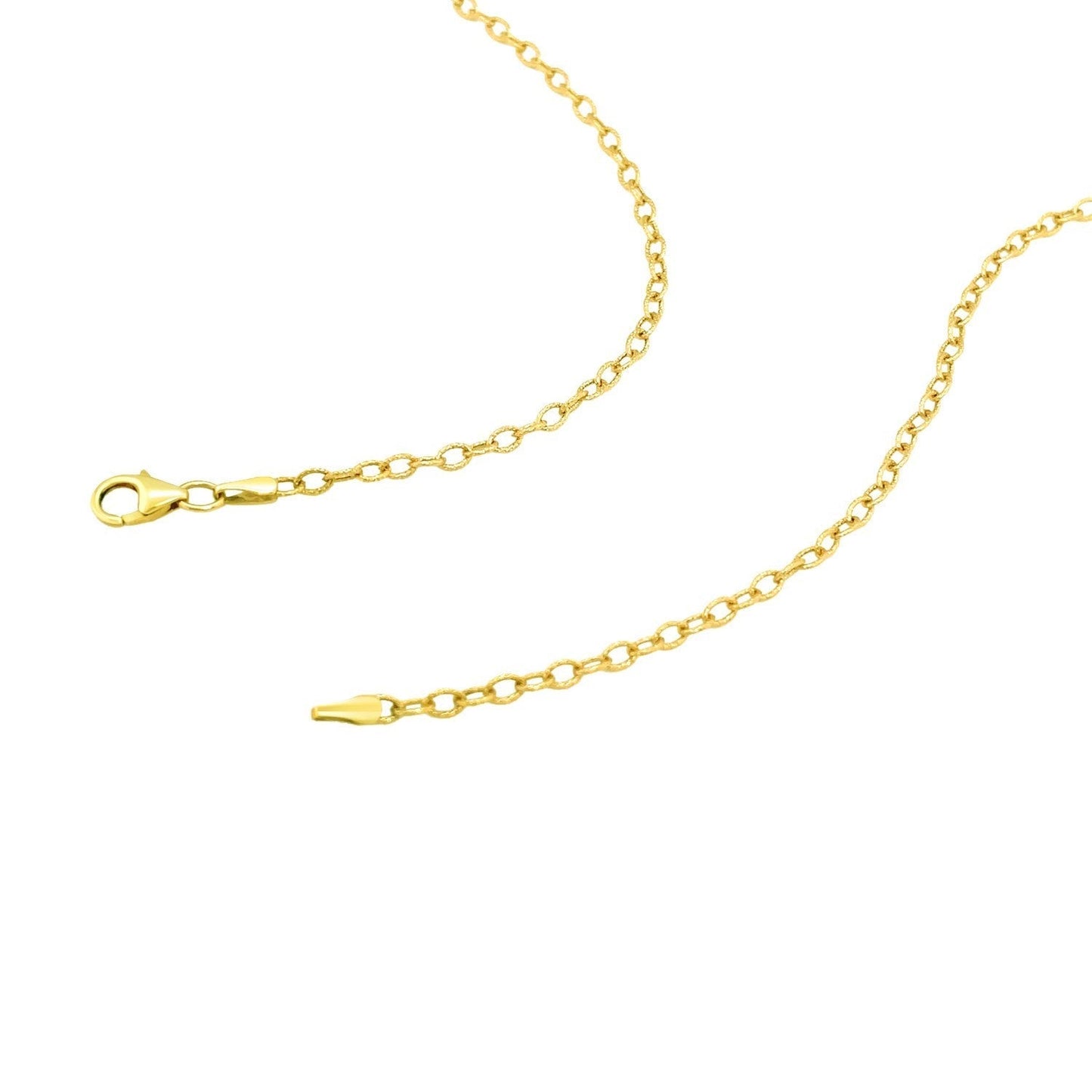 2.5mm 14k Yellow Gold Pendant Chain with Textured Links Bids.com