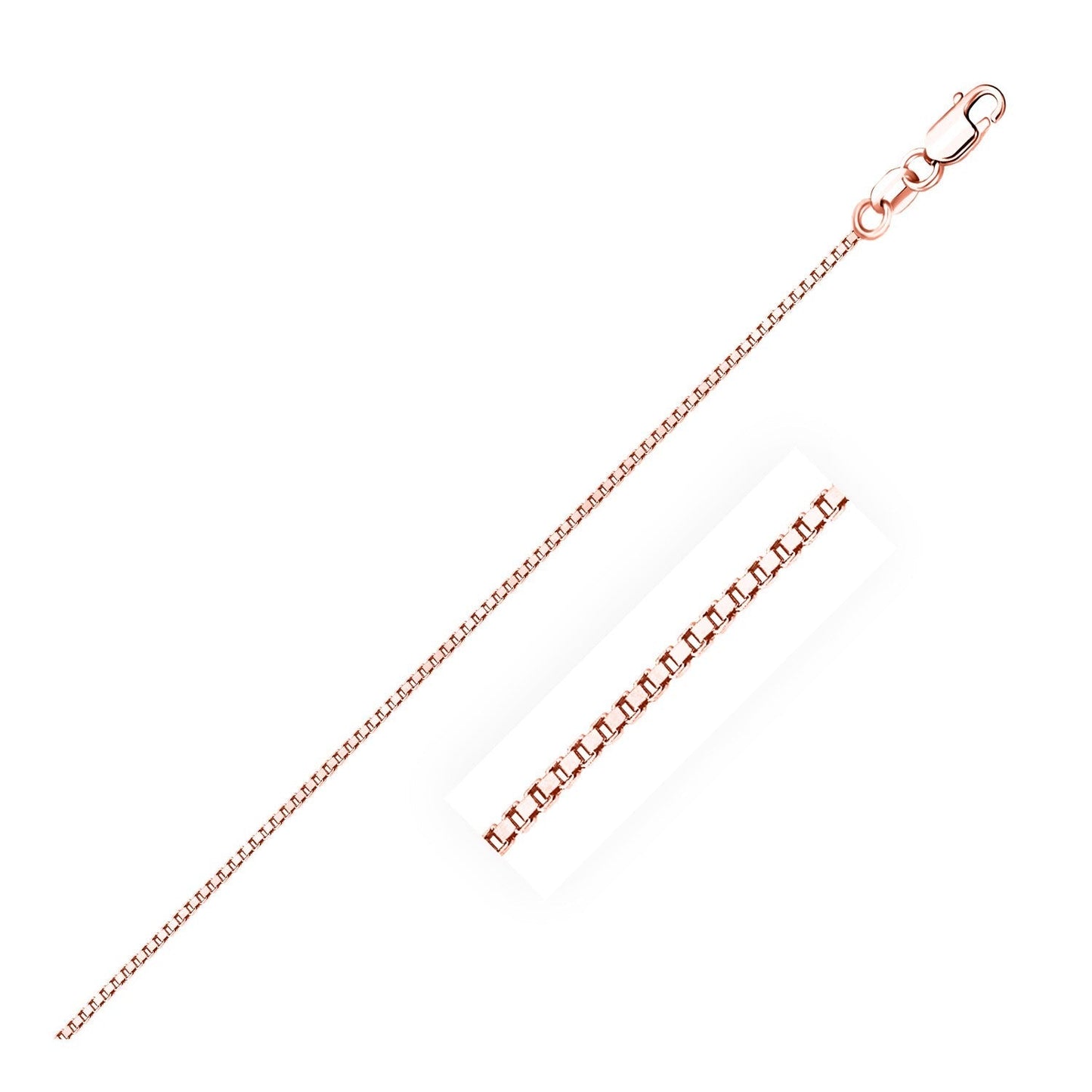 14k Rose Gold Classic Box Chain 0.8mm Bids.com