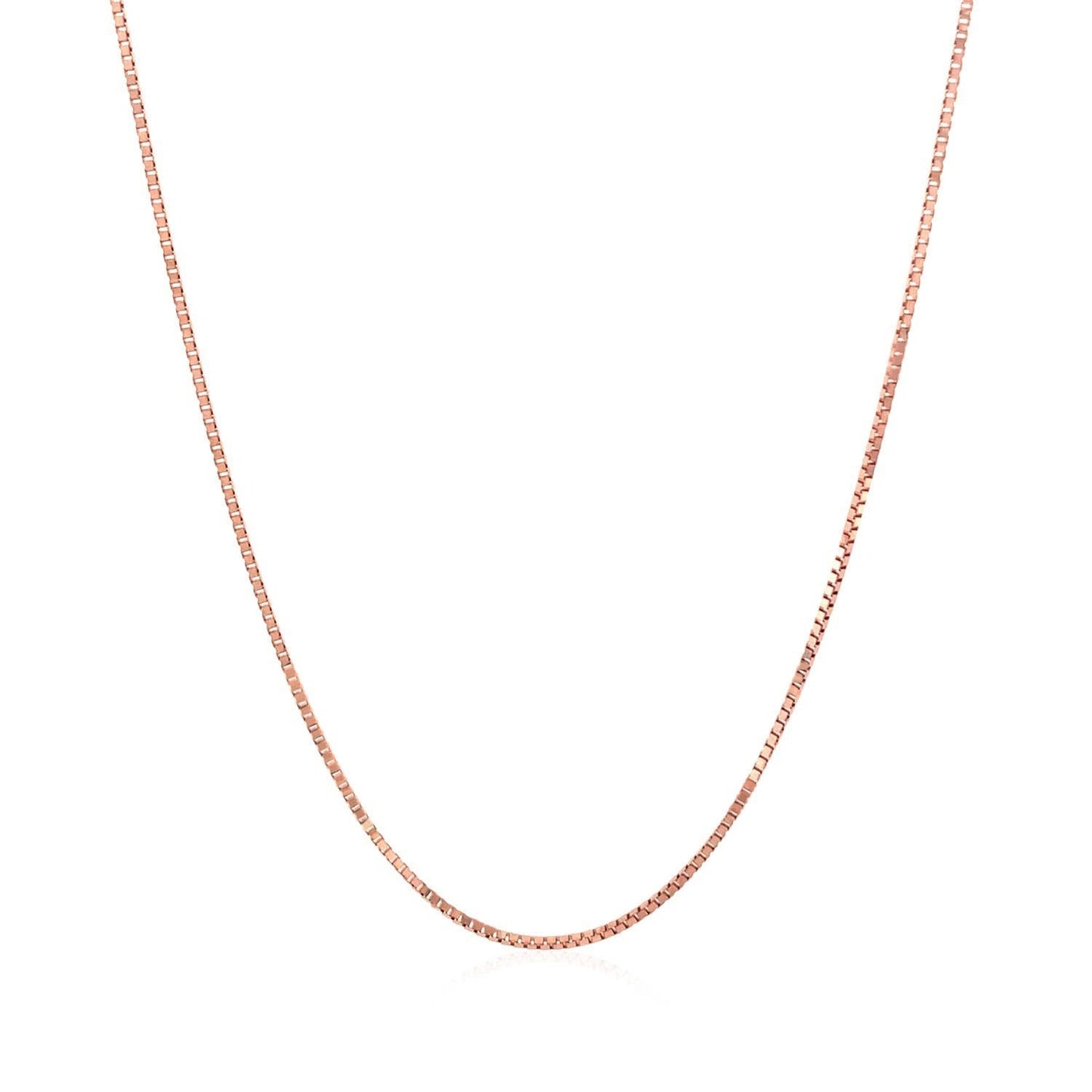 14k Rose Gold Classic Box Chain 0.8mm Bids.com