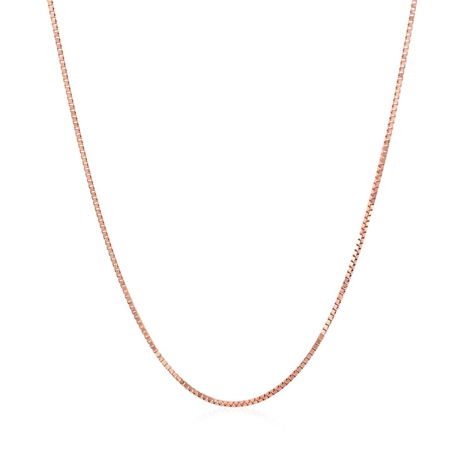 14k Rose Gold Classic Box Chain 0.8mm Bids.com