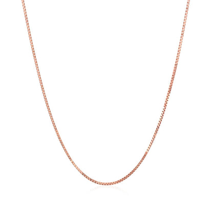 14k Rose Gold Classic Box Chain 0.8mm Bids.com