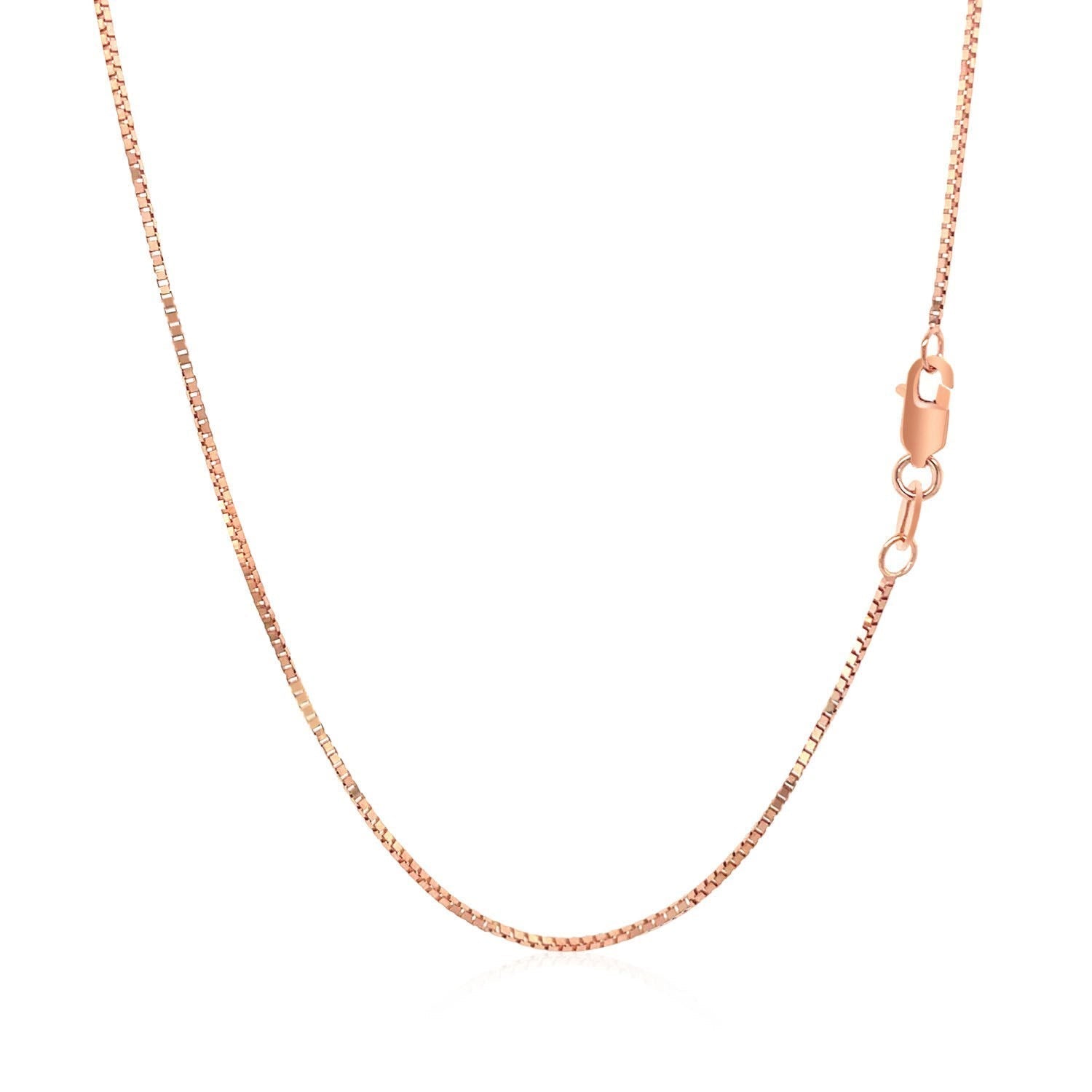 14k Rose Gold Classic Box Chain 0.8mm Bids.com