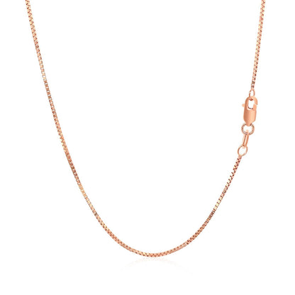 14k Rose Gold Classic Box Chain 0.8mm Bids.com