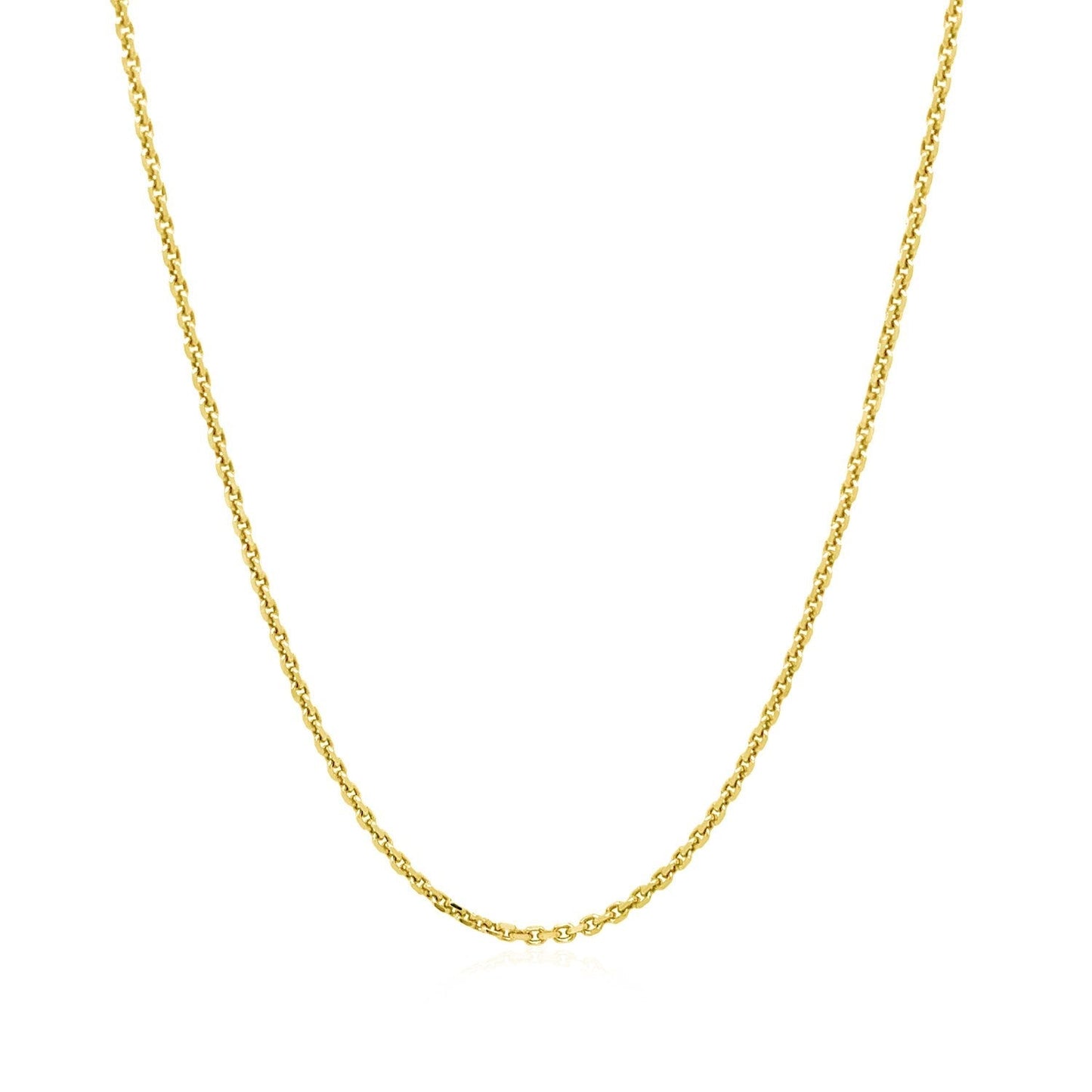 14k Yellow Gold Diamond Cut Cable Link Chain 1.4mm Bids.com