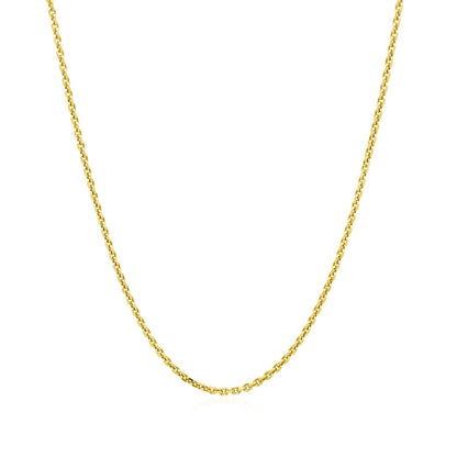 14k Yellow Gold Diamond Cut Cable Link Chain 1.4mm Bids.com