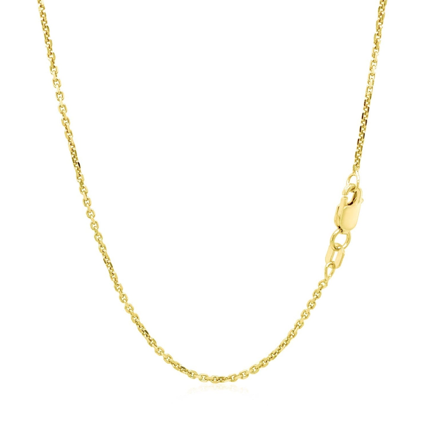 14k Yellow Gold Diamond Cut Cable Link Chain 1.4mm Bids.com