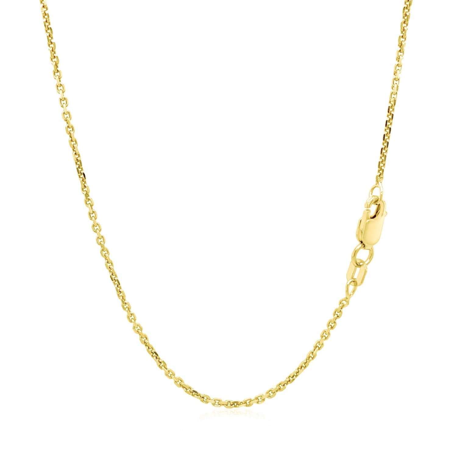 14k Yellow Gold Diamond Cut Cable Link Chain 1.4mm Bids.com