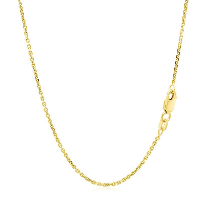14k Yellow Gold Diamond Cut Cable Link Chain 1.4mm Bids.com