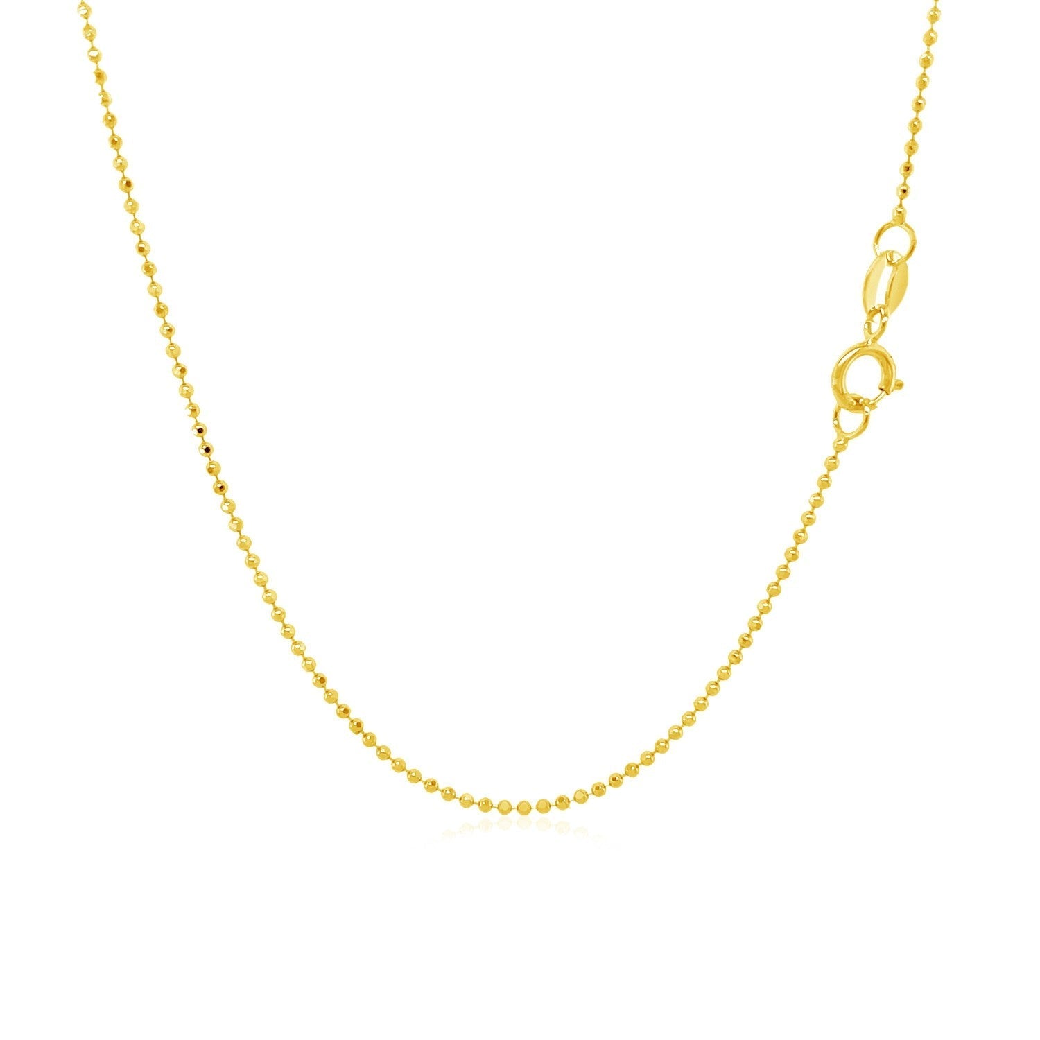 14k Yellow Gold Diamond-Cut Bead Chain 1.0mm Bids.com