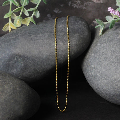 14k Yellow Gold Diamond-Cut Bead Chain 1.0mm Bids.com