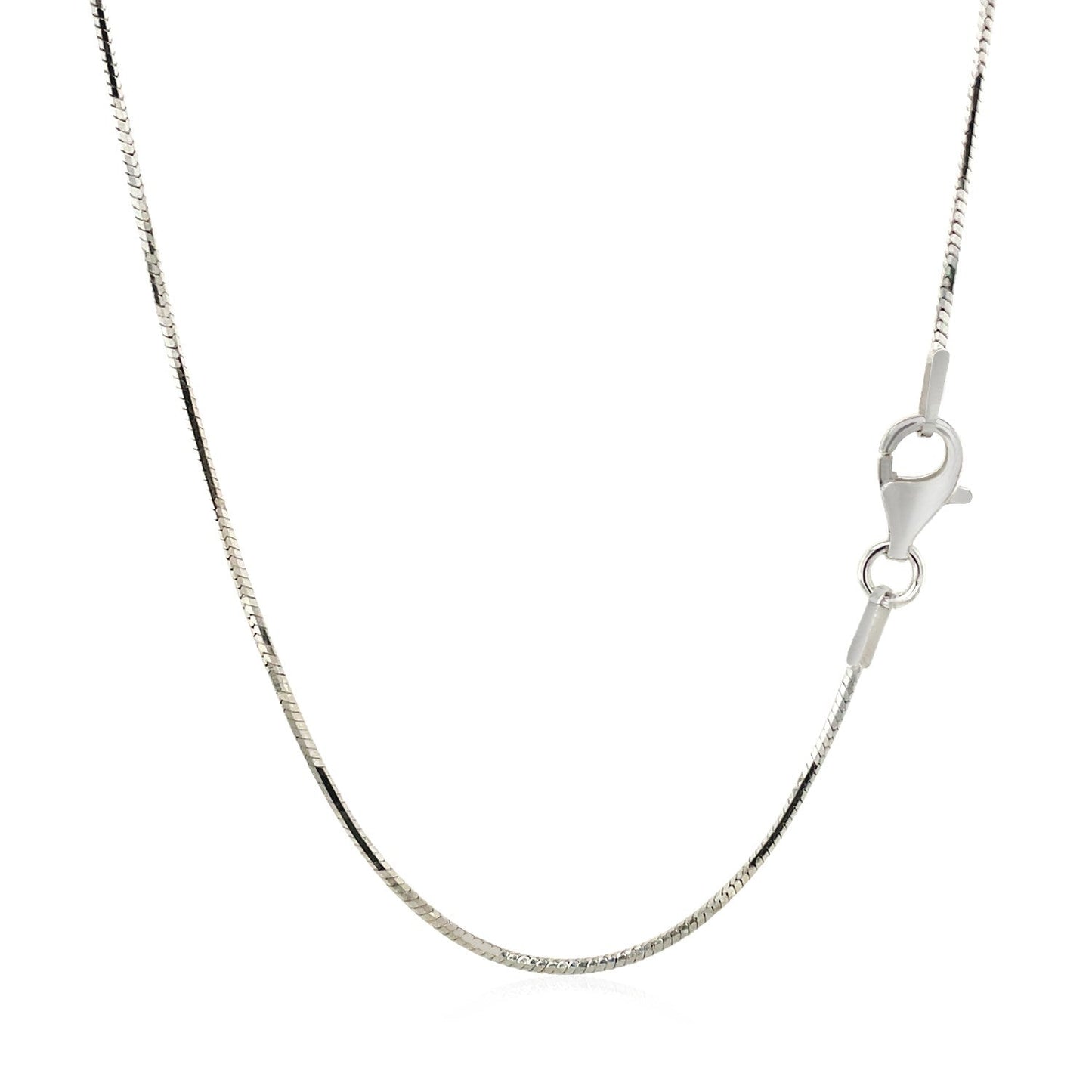 Sterling Silver Rhodium Plated Octagonal Snake Chain 1.1mm Bids.com