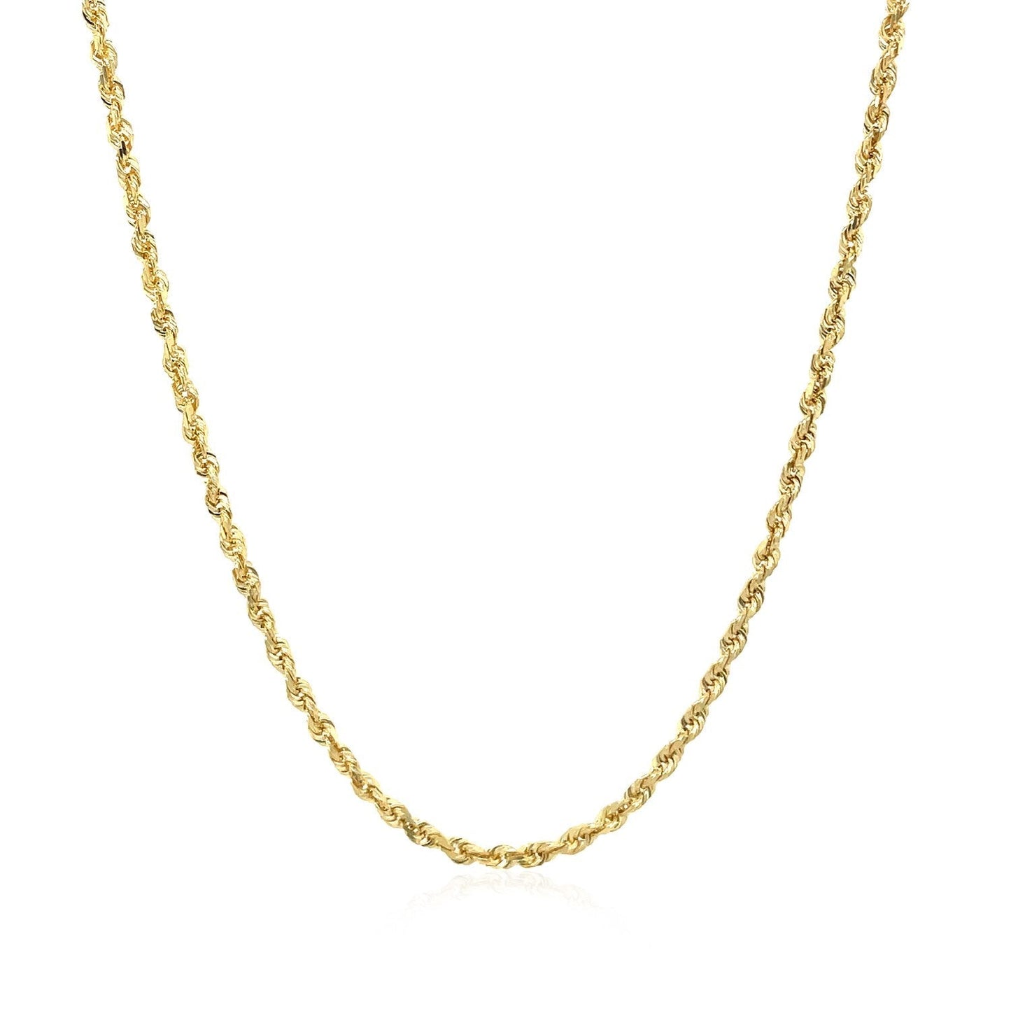 2.0mm 10k Yellow Gold Solid Diamond Cut Rope Chain Bids.com