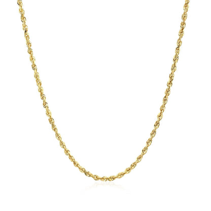 2.0mm 10k Yellow Gold Solid Diamond Cut Rope Chain Bids.com