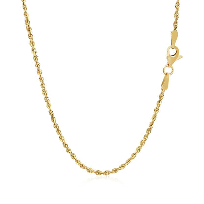 2.0mm 10k Yellow Gold Solid Diamond Cut Rope Chain Bids.com