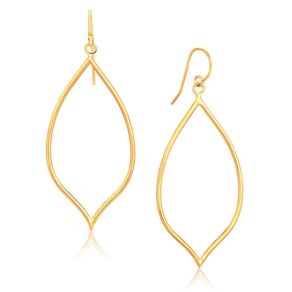 14k Yellow Gold Marquise Style Polished Earrings Bids.com