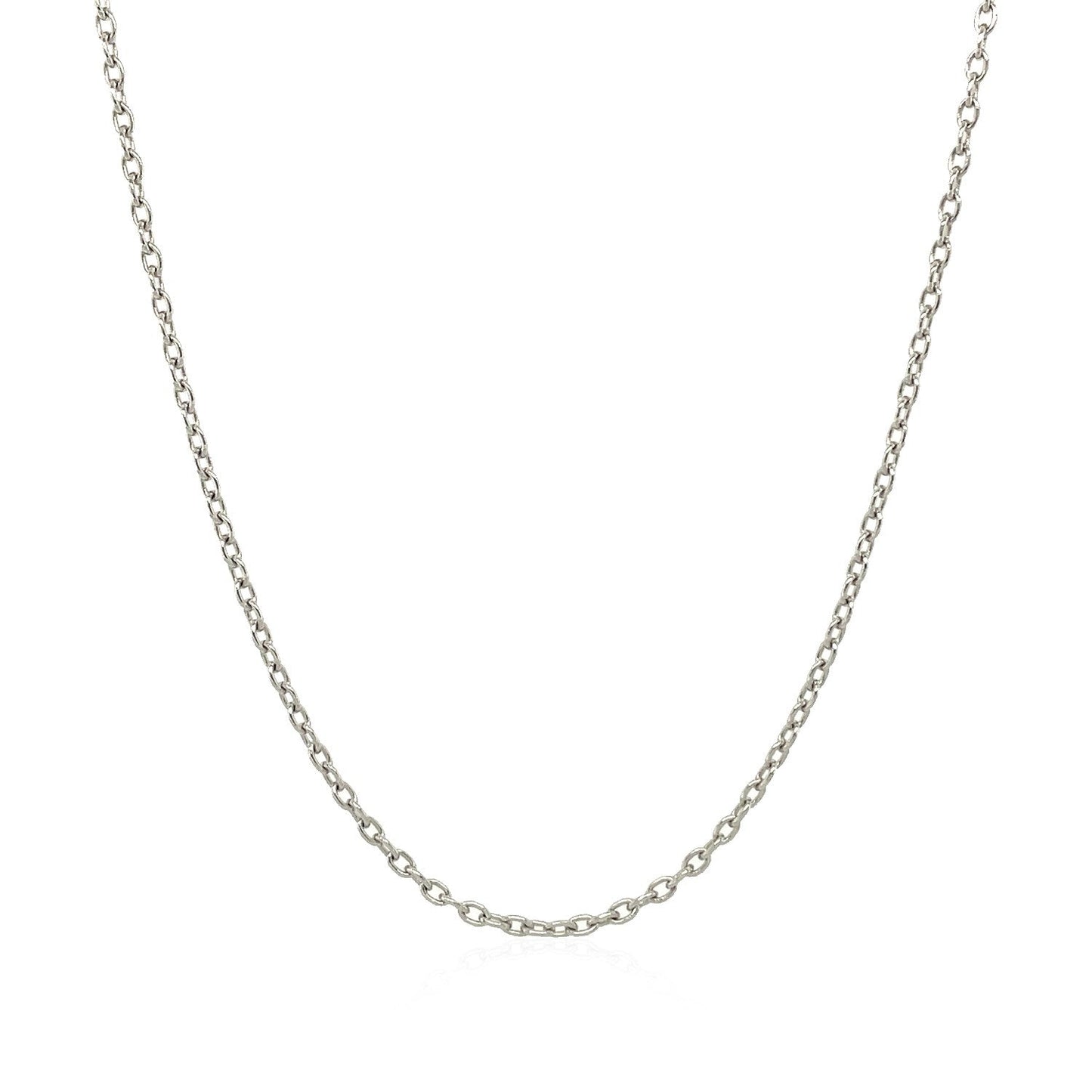 14k White Gold Round Cable Link Chain 1.5mm Bids.com
