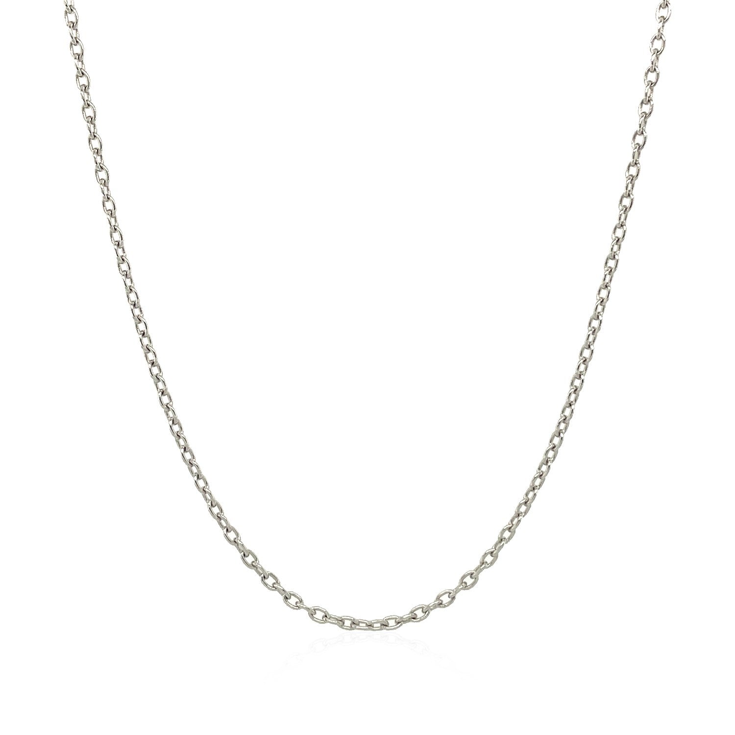 14k White Gold Round Cable Link Chain 1.5mm Bids.com