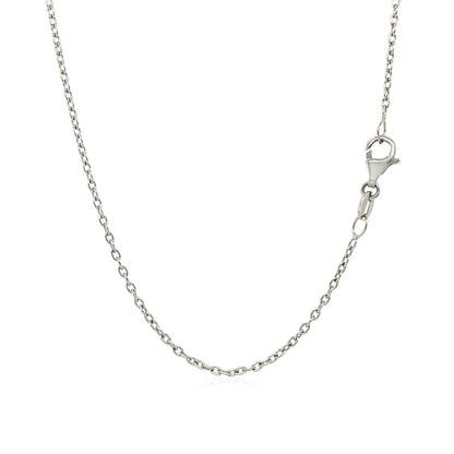 14k White Gold Round Cable Link Chain 1.5mm Bids.com