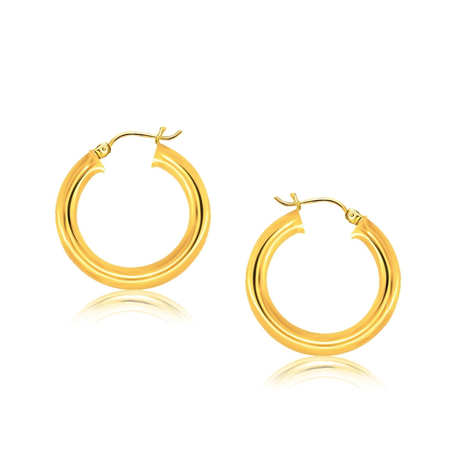 14k Yellow Gold Polished Hoop Earrings (30 mm) Bids.com