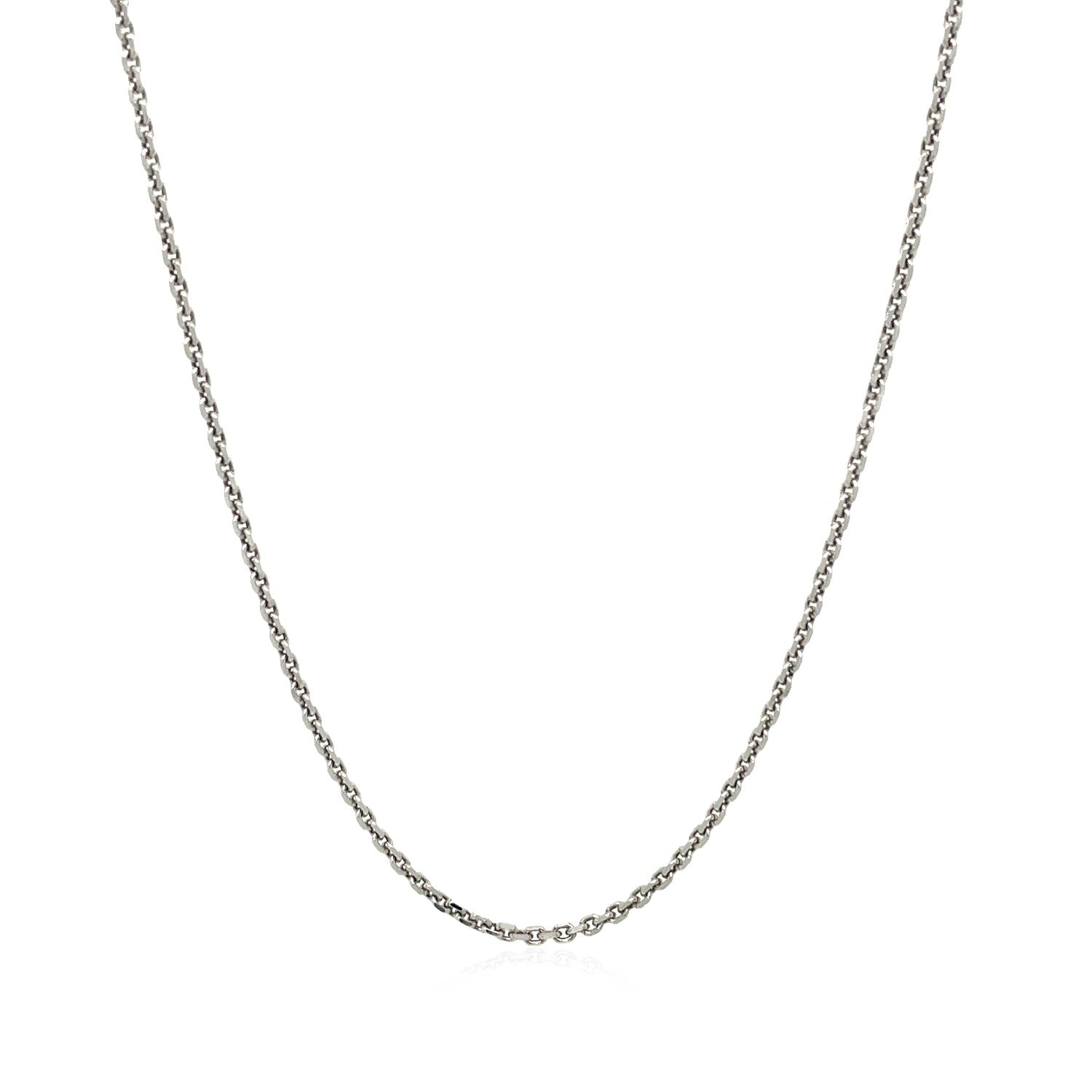 14k White Gold Diamond Cut Cable Link Chain 1.4mm Bids.com
