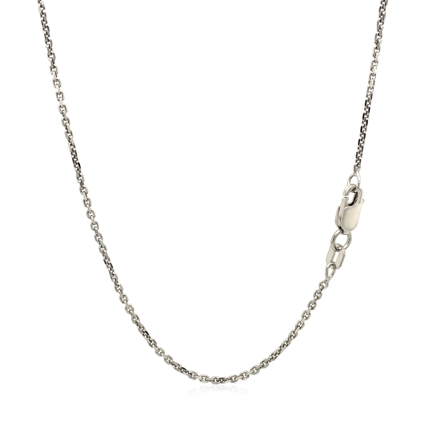 14k White Gold Diamond Cut Cable Link Chain 1.4mm Bids.com