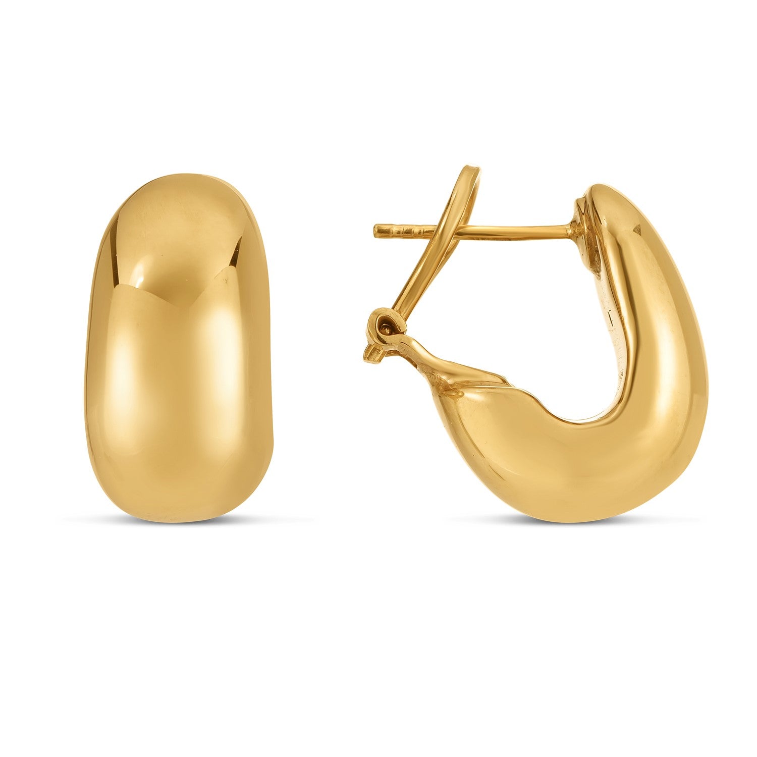 14k Yellow Gold Fancy Omega Hoops Bids.com