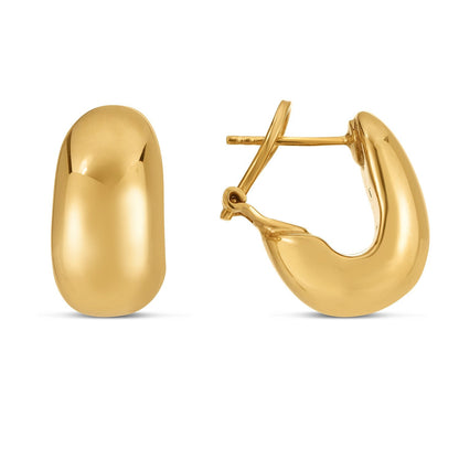 14k Yellow Gold Fancy Omega Hoops Bids.com