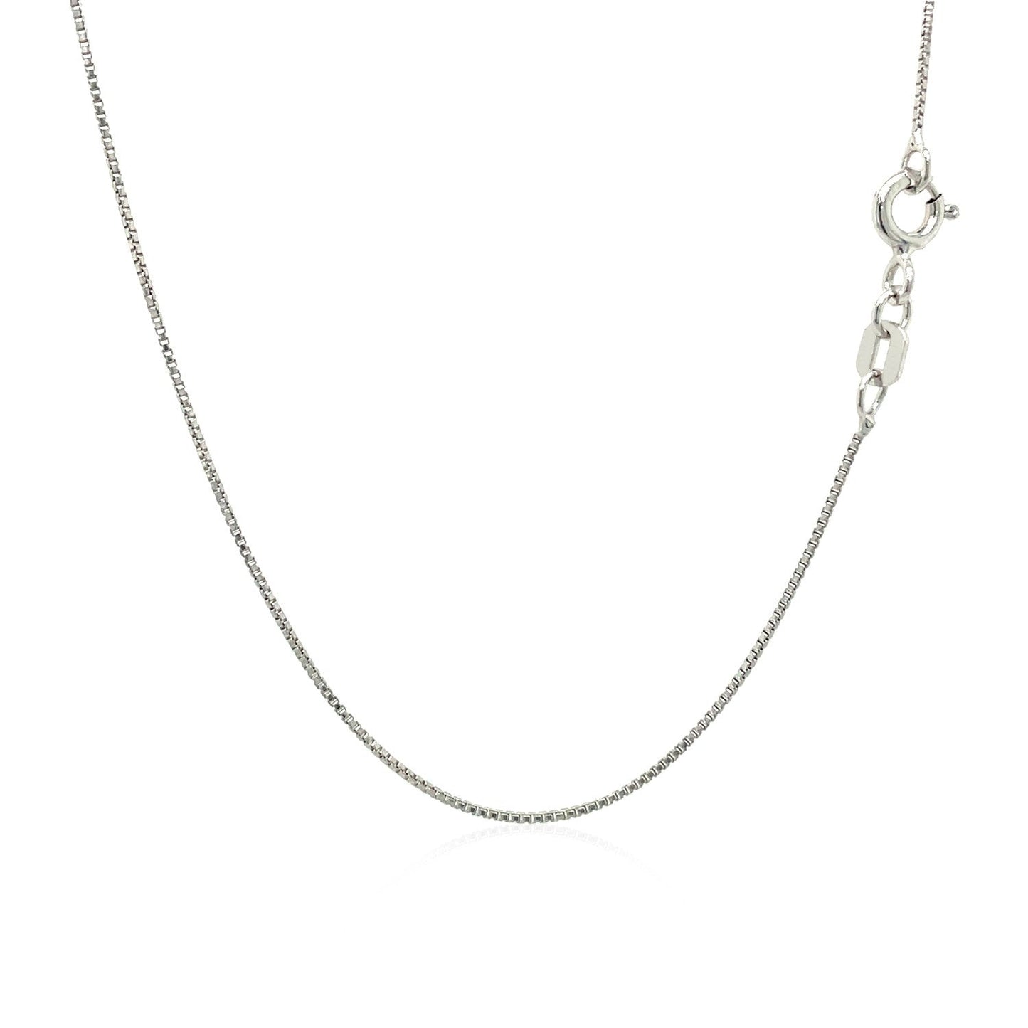 Sterling Silver Rhodium Plated Box Chain 0.7mm Bids.com