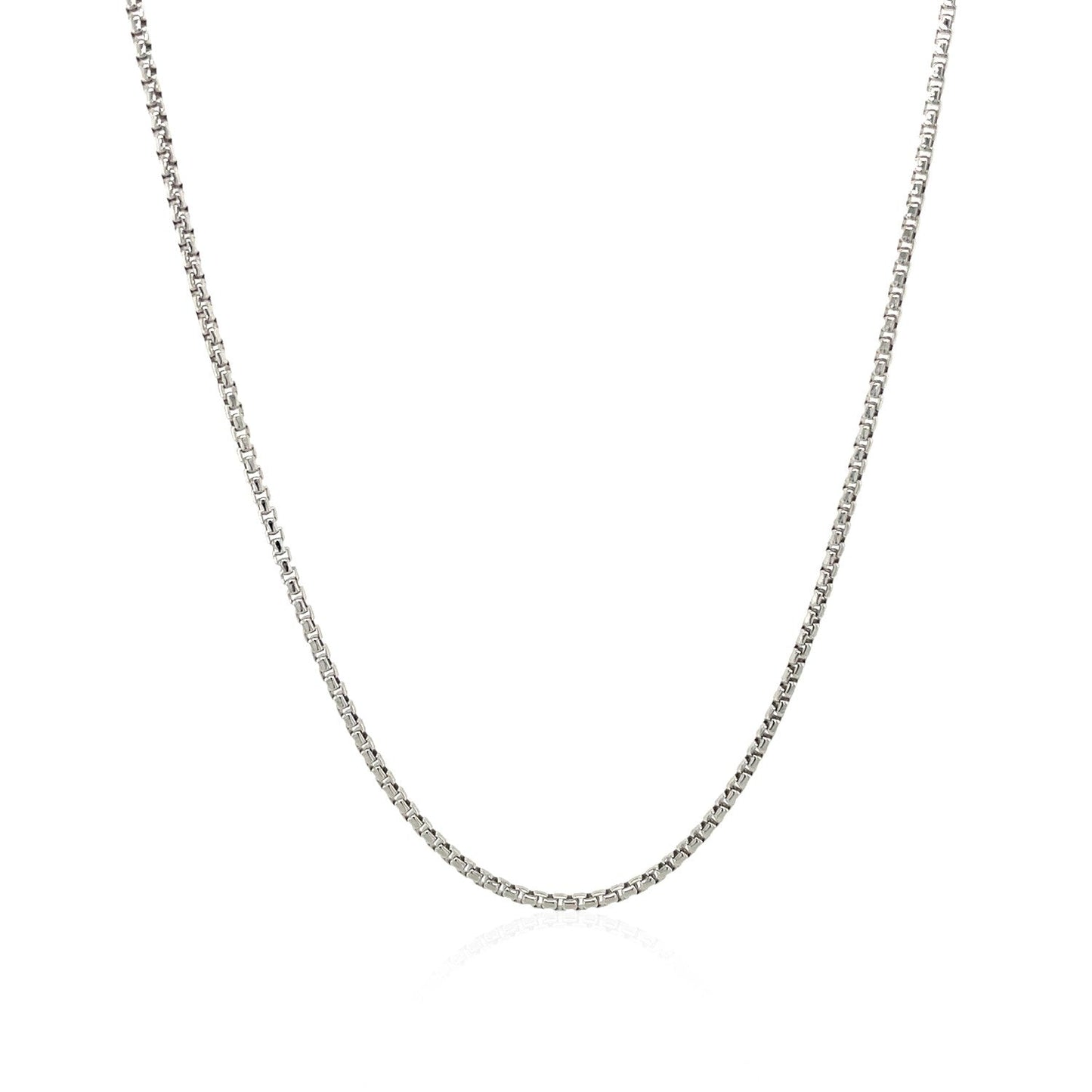 14k White Gold Round Box Chain 1.35 mm Bids.com