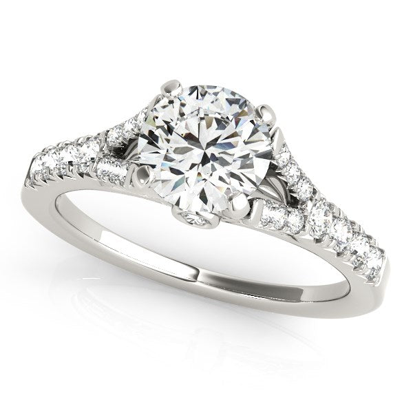 14k White Gold Split Shank Prong Set Diamond Engagement Ring (1 3/8 cttw) Bids.com