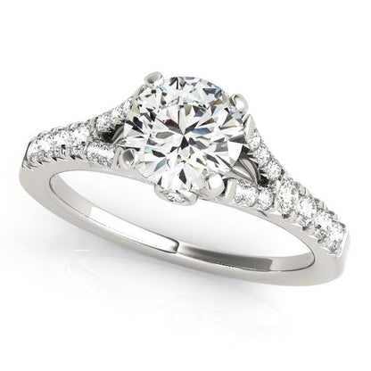 14k White Gold Split Shank Prong Set Diamond Engagement Ring (1 3/8 cttw) Bids.com