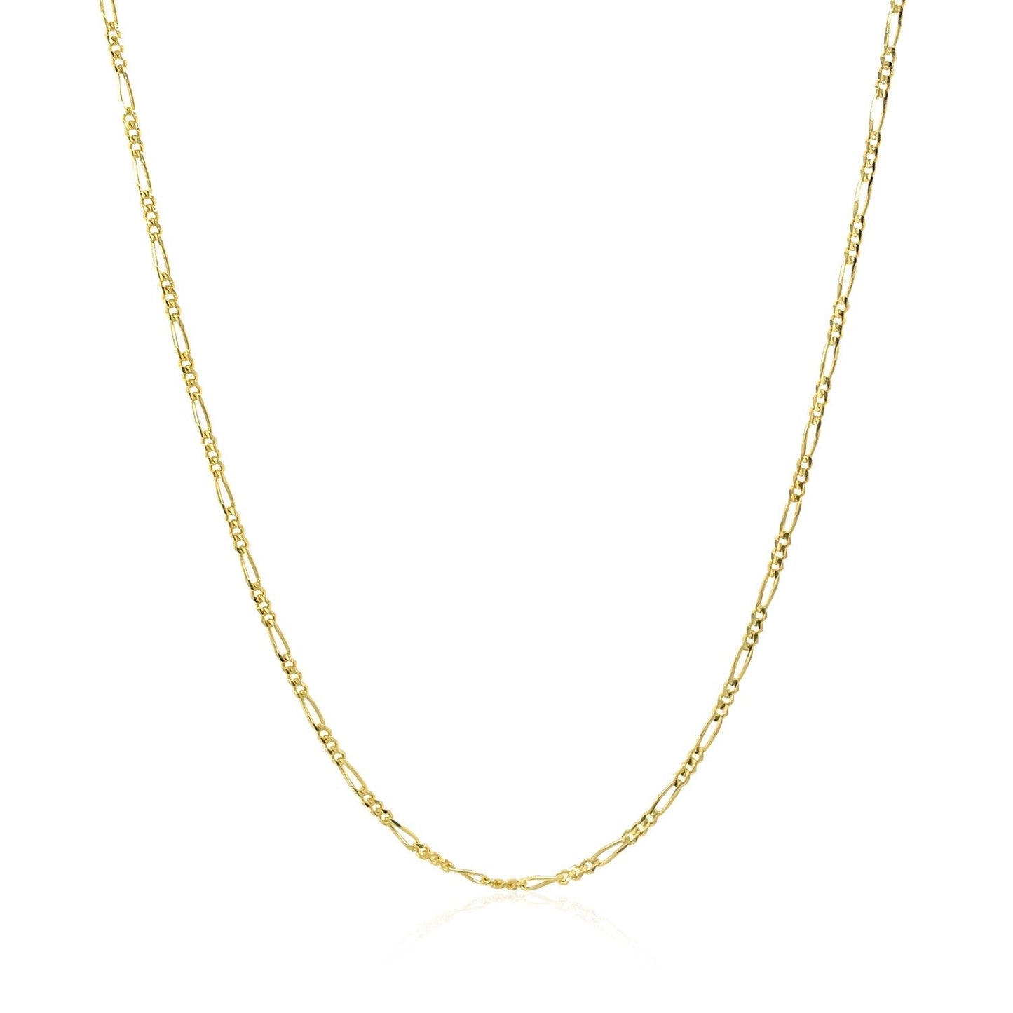 14k Yellow Gold Solid Figaro Chain 1.3mm Bids.com