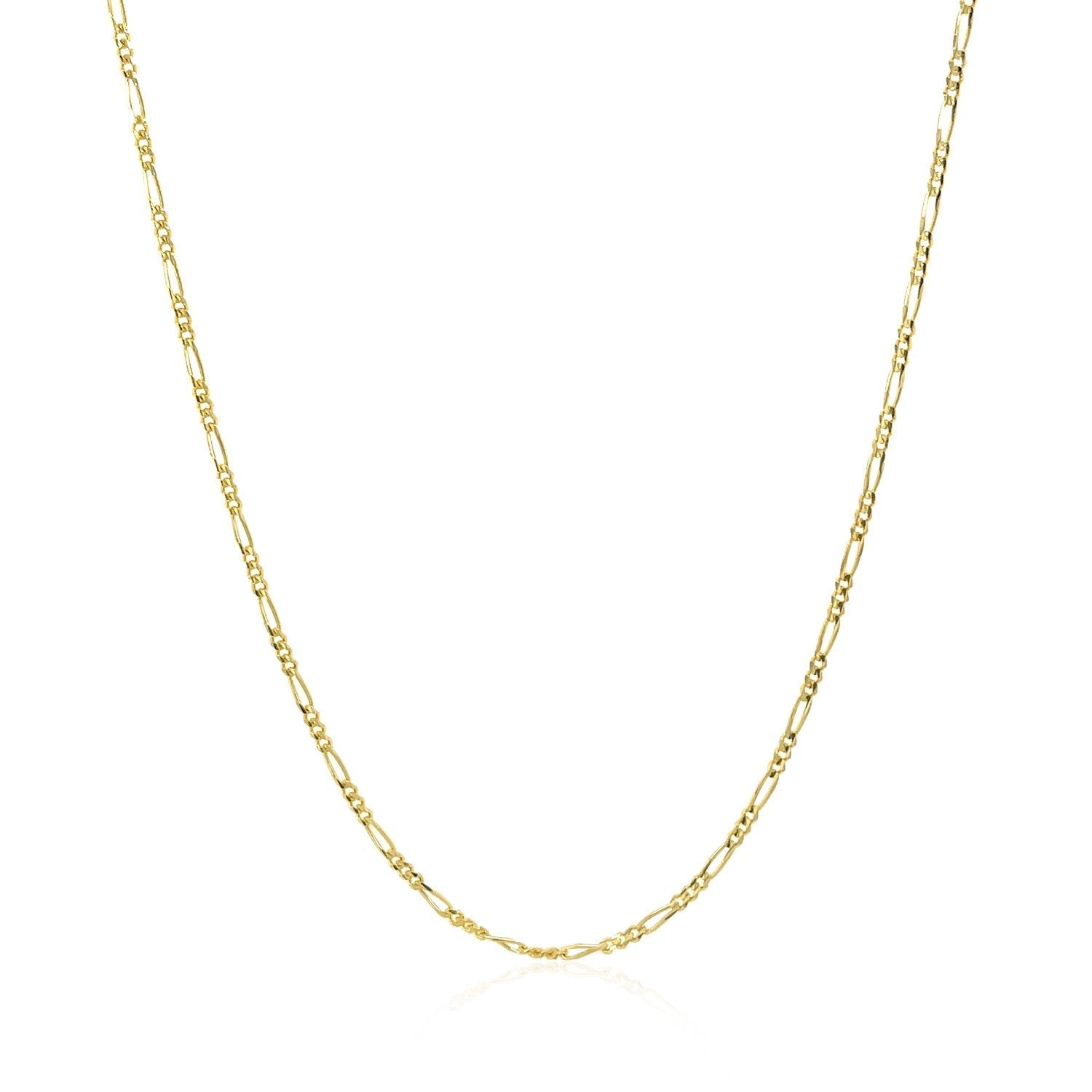 14k Yellow Gold Solid Figaro Chain 1.3mm Bids.com