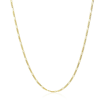 14k Yellow Gold Solid Figaro Chain 1.3mm Bids.com