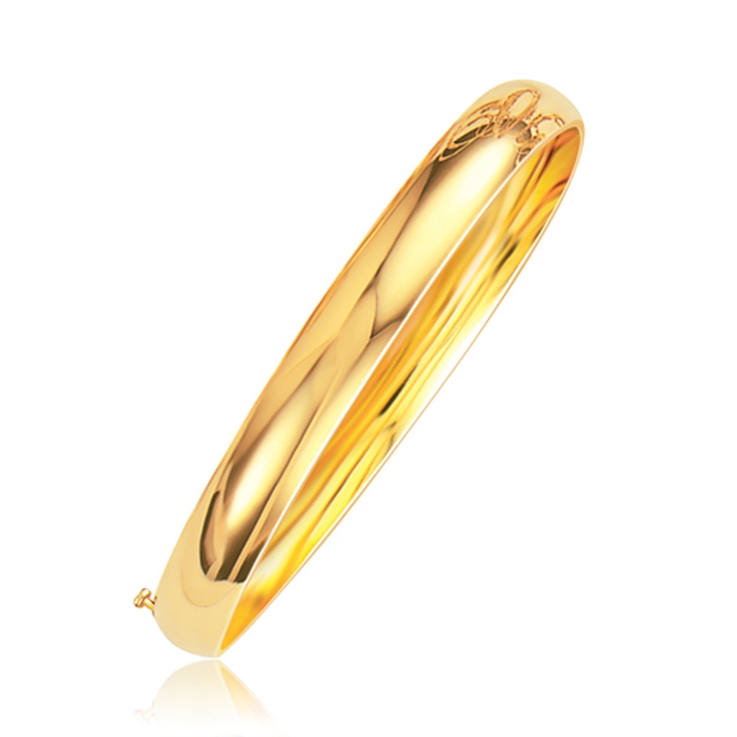 Classic Bangle in 14k Yellow Gold (8.0mm) Bids.com