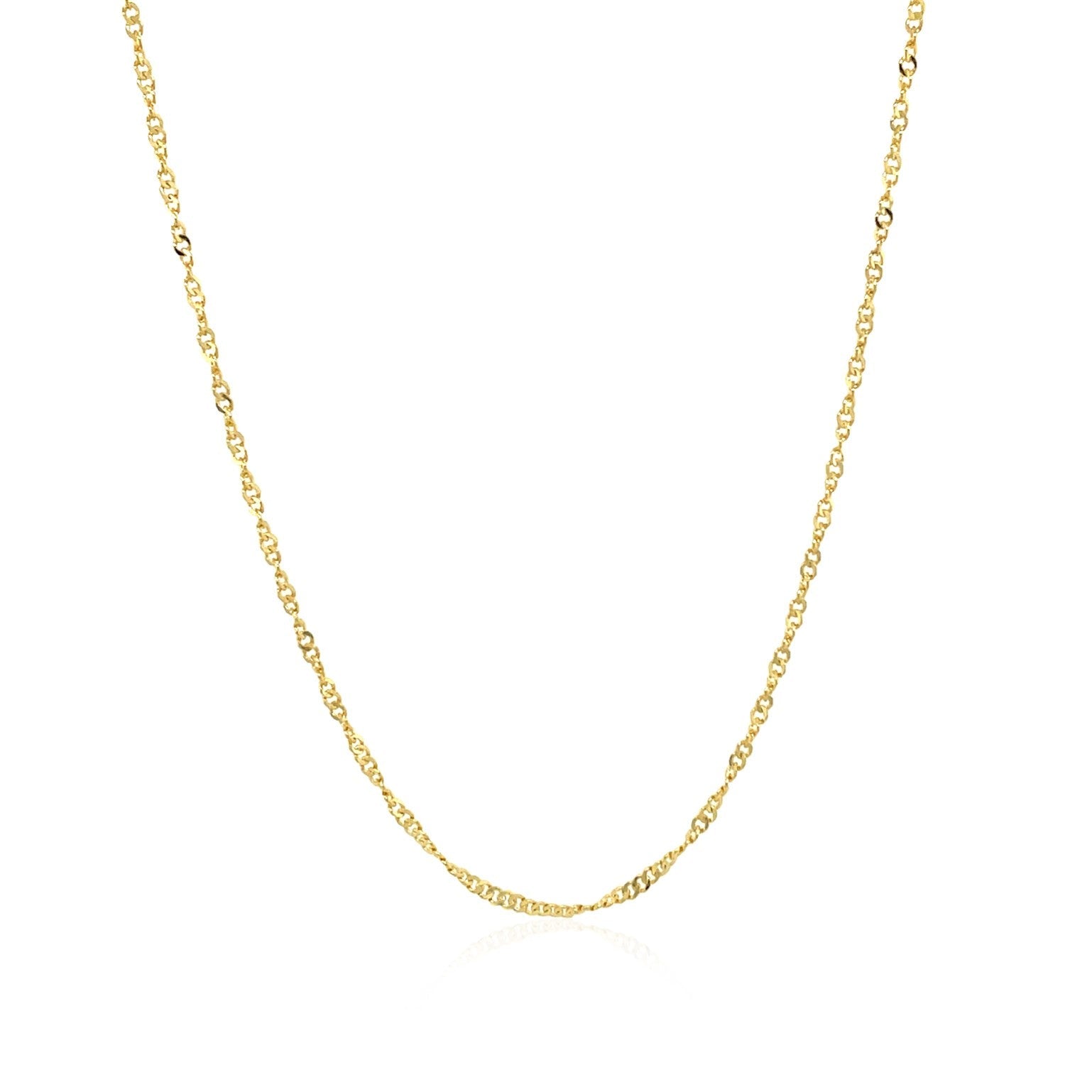 14k Yellow Gold Singapore Style Adjustable Chain (1.40 mm) Bids.com
