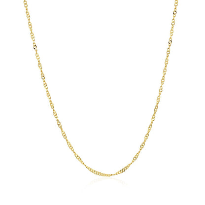 14k Yellow Gold Singapore Style Adjustable Chain (1.40 mm) Bids.com