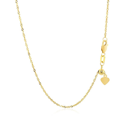 14k Yellow Gold Singapore Style Adjustable Chain (1.40 mm) Bids.com