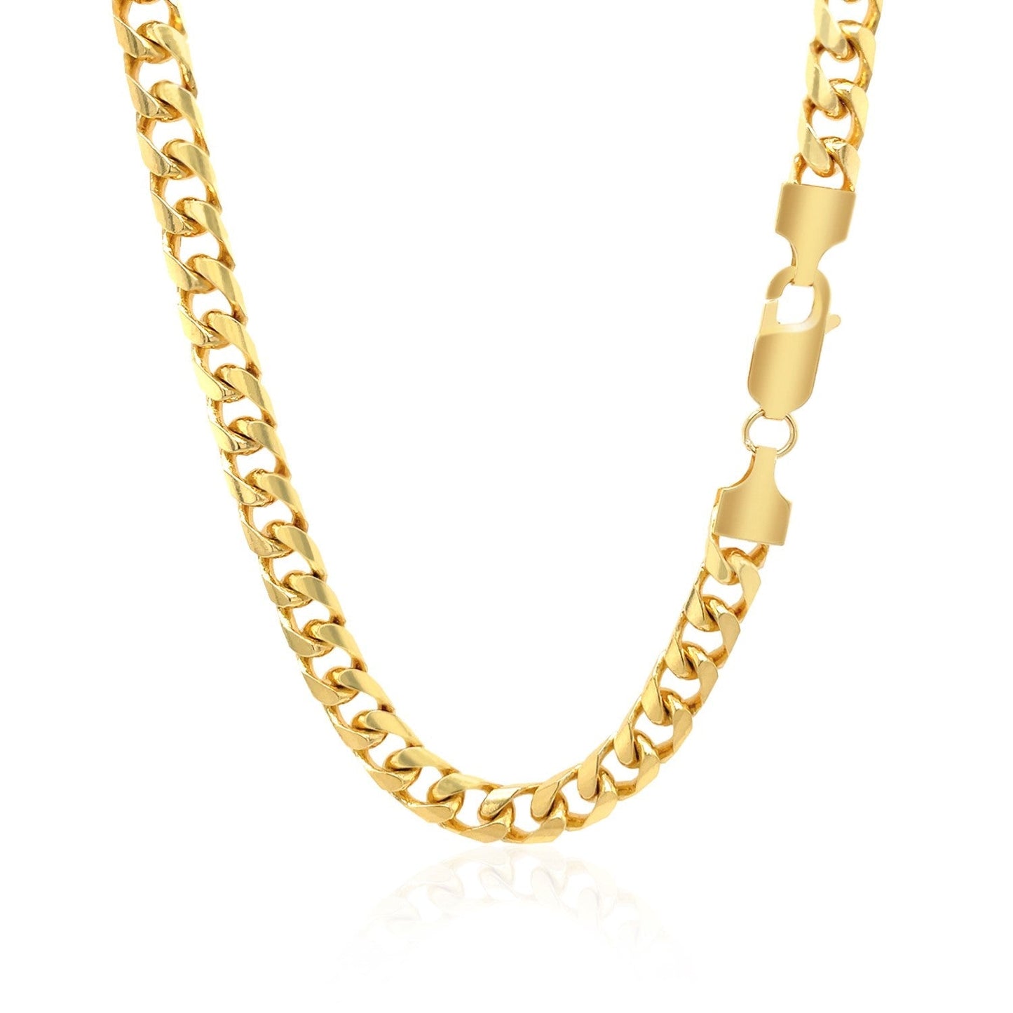 5.8mm 14k Yellow Gold Solid Miami Cuban Chain Bids.com