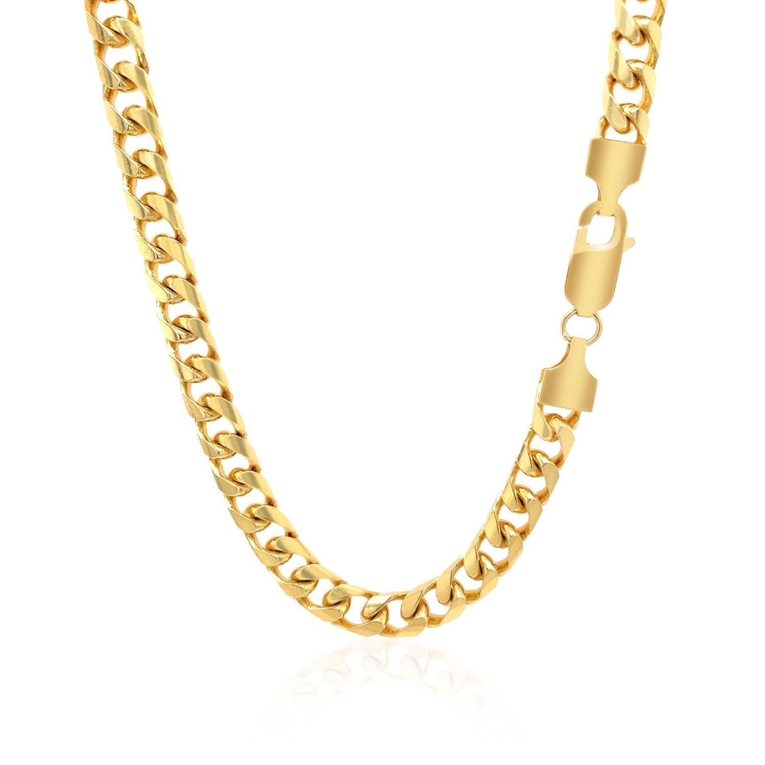 5.8mm 14k Yellow Gold Solid Miami Cuban Chain Bids.com