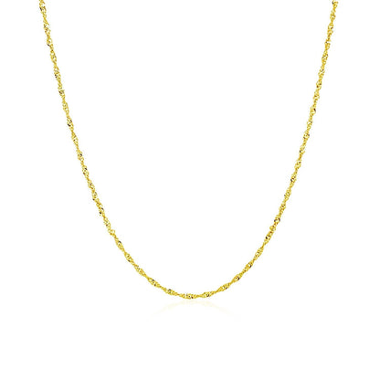 14k Yellow Gold Singapore Chain 1.0mm Bids.com