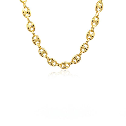 6.9mm 14k Yellow Gold Puffed Mariner Link Chain Bids.com