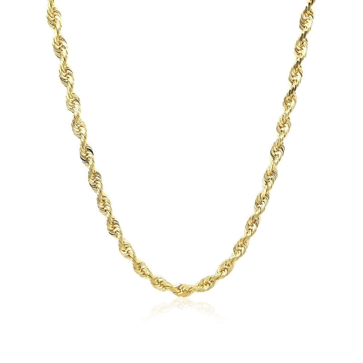 3.0mm 10k Yellow Gold Solid Diamond Cut Rope Chain Bids.com