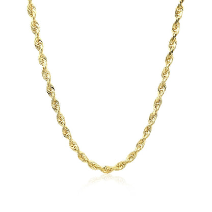 3.0mm 10k Yellow Gold Solid Diamond Cut Rope Chain Bids.com