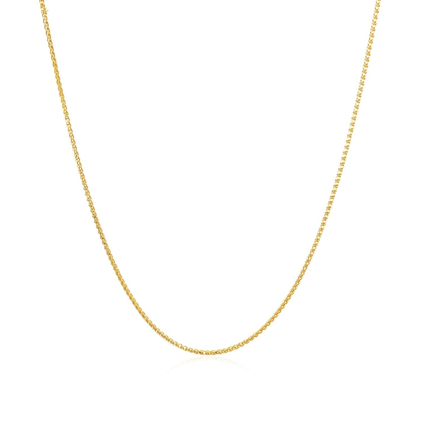 14k Yellow Gold Diamond Cut Round Wheat Chain 0.6mm Bids.com