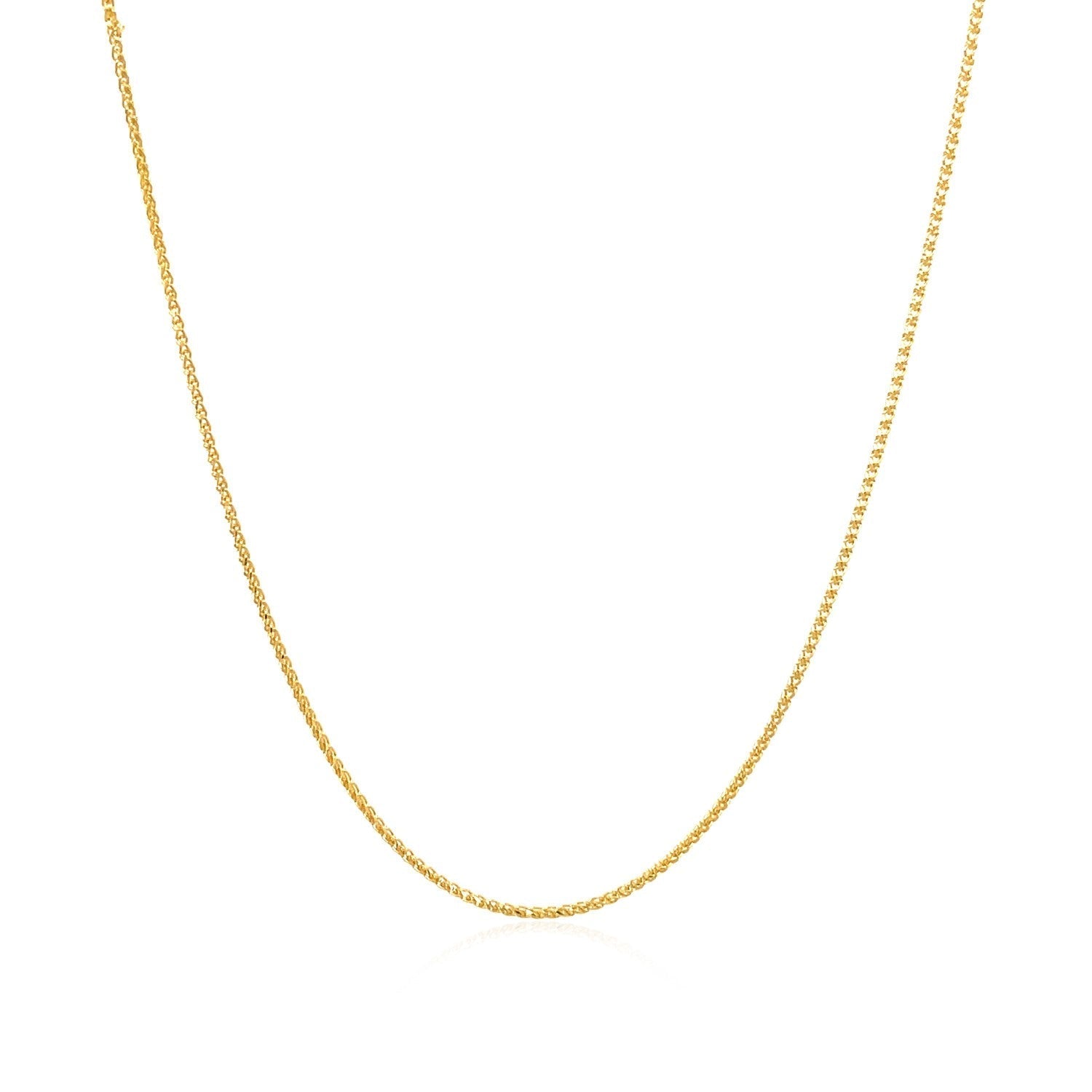 14k Yellow Gold Diamond Cut Round Wheat Chain 0.6mm Bids.com