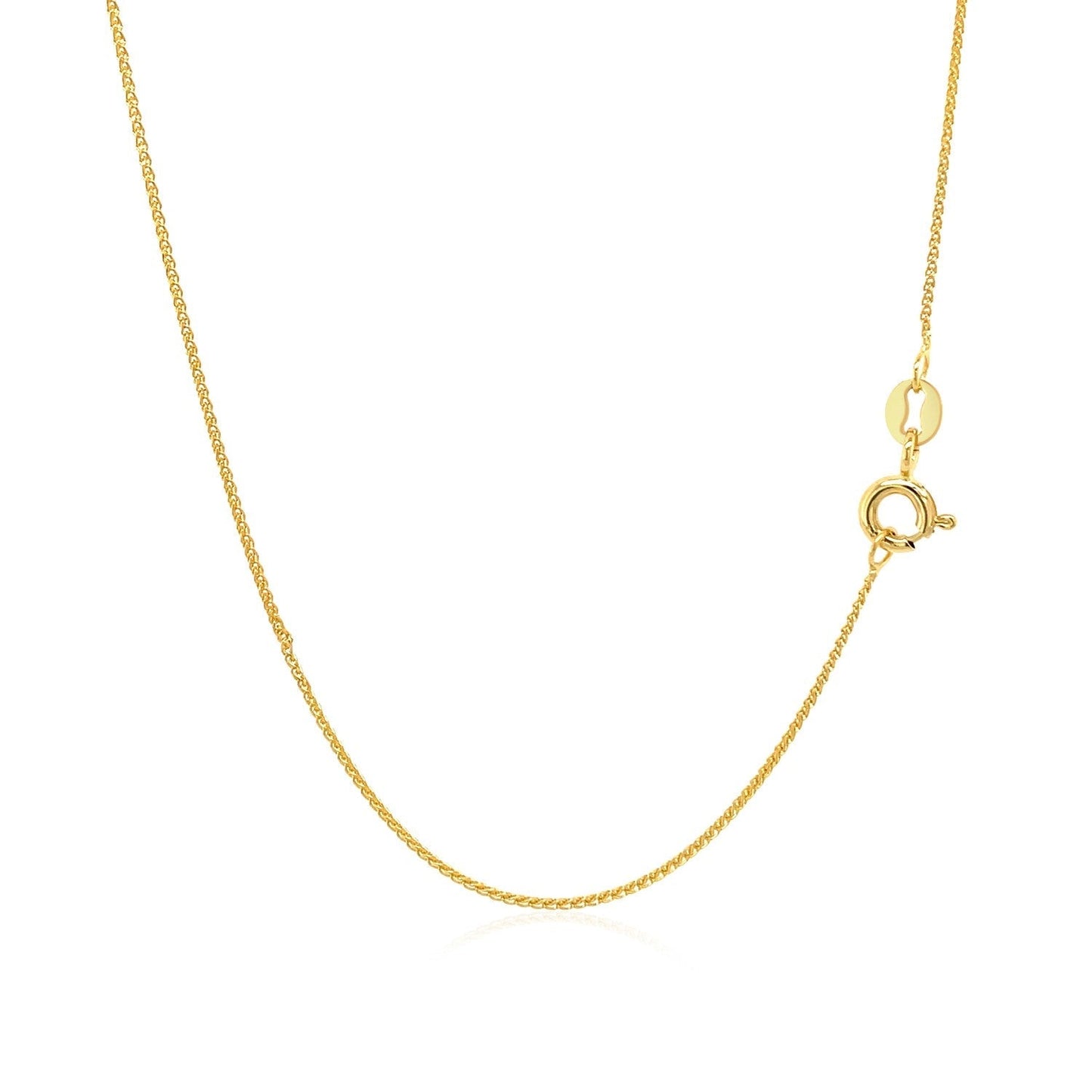 14k Yellow Gold Diamond Cut Round Wheat Chain 0.6mm Bids.com