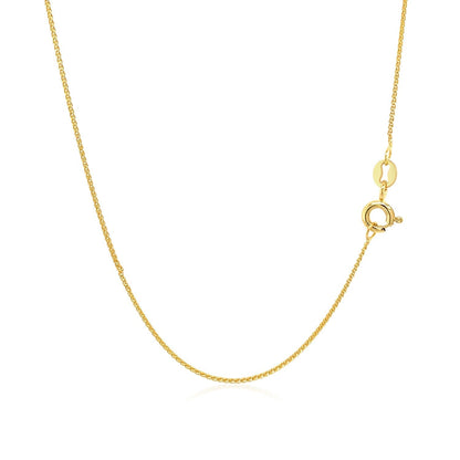 14k Yellow Gold Diamond Cut Round Wheat Chain 0.6mm Bids.com