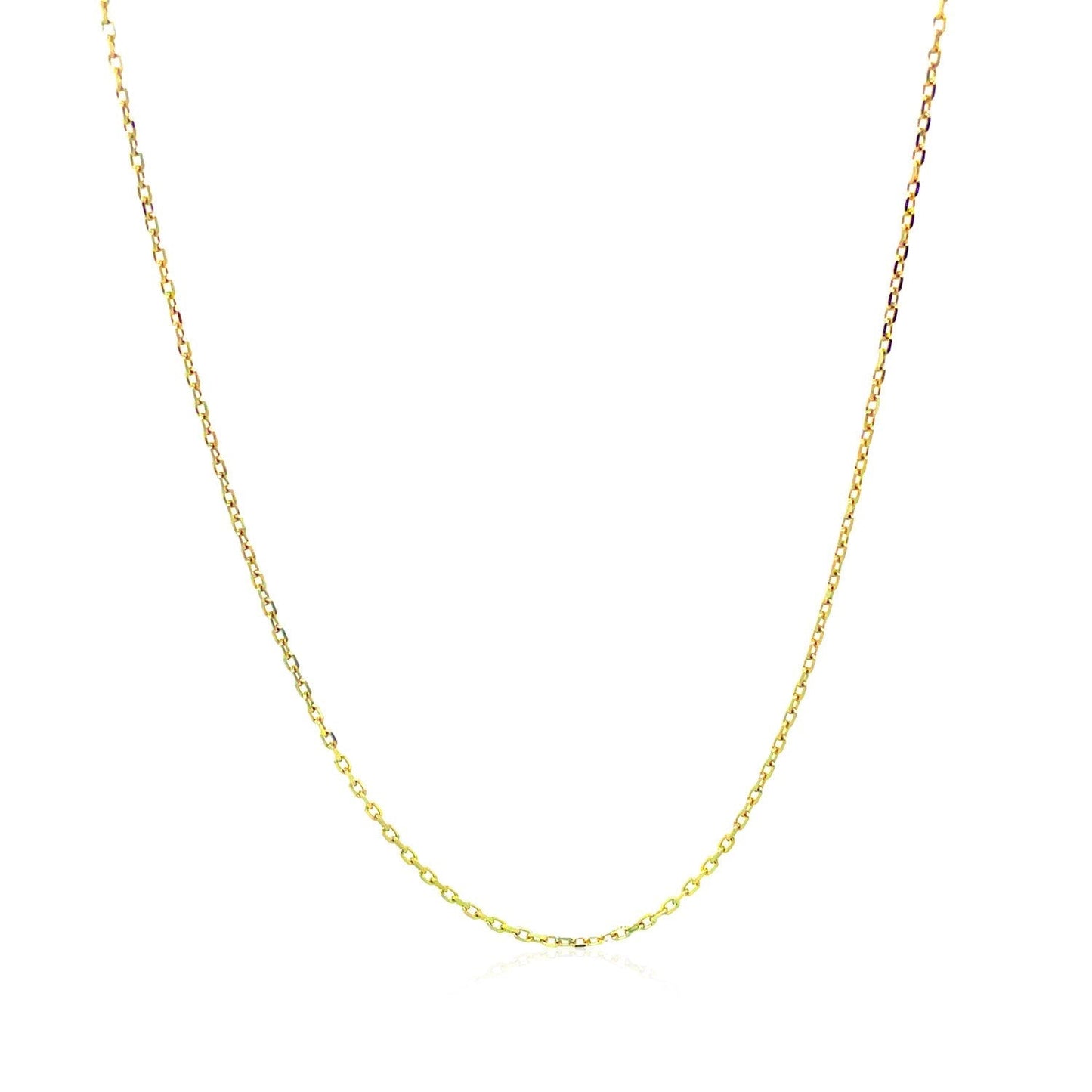 14k Yellow Gold Diamond Cut Cable Link Chain 0.8mm Bids.com